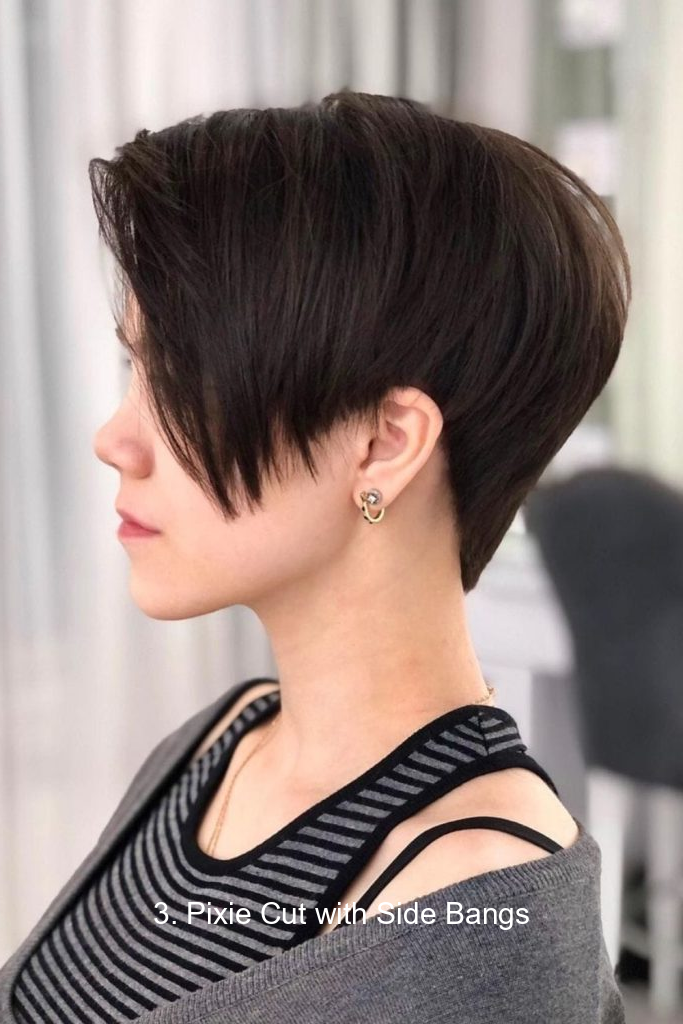 3. Pixie Cut with Side Bangs