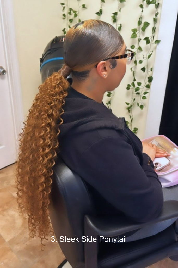 3. Sleek Side Ponytail