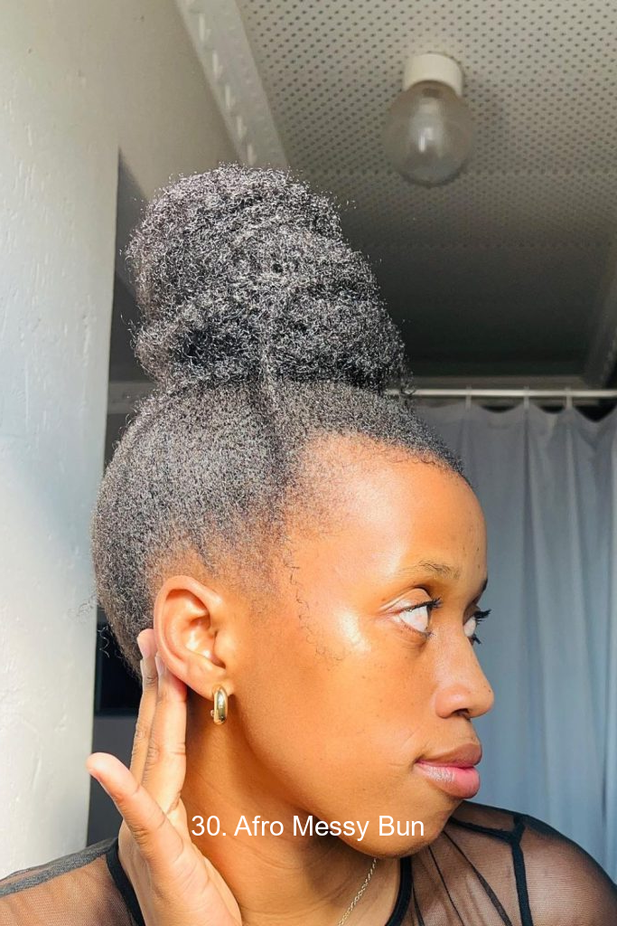 30. Afro Messy Bun