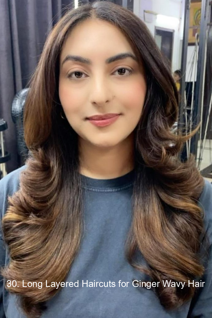 30. Long Layered Haircuts for Ginger Wavy Hair