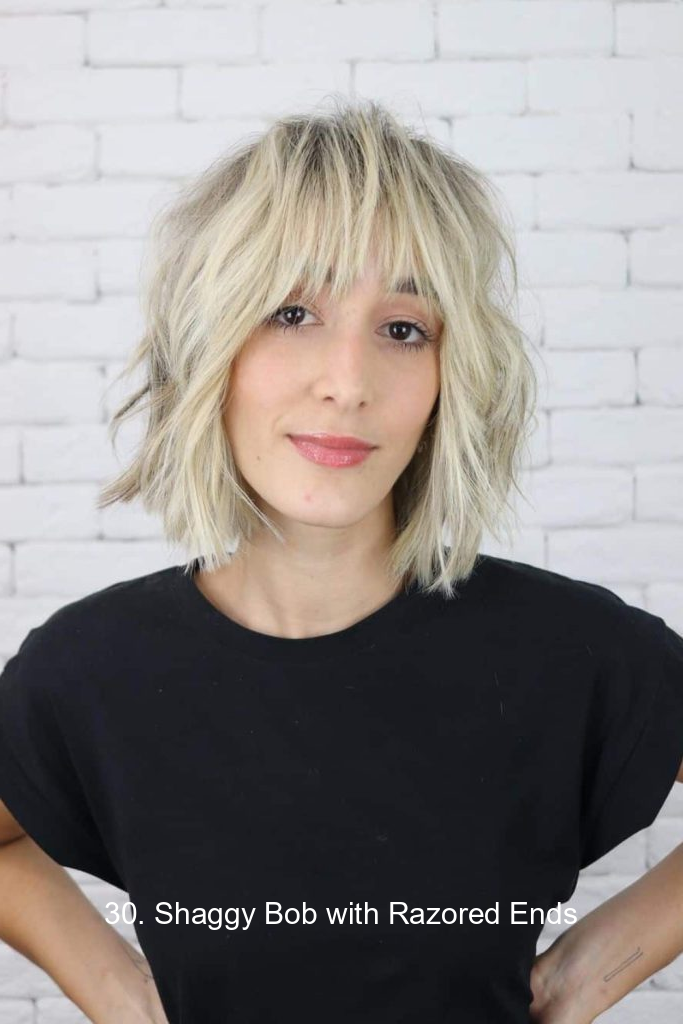30. Shaggy Bob with Razored Ends