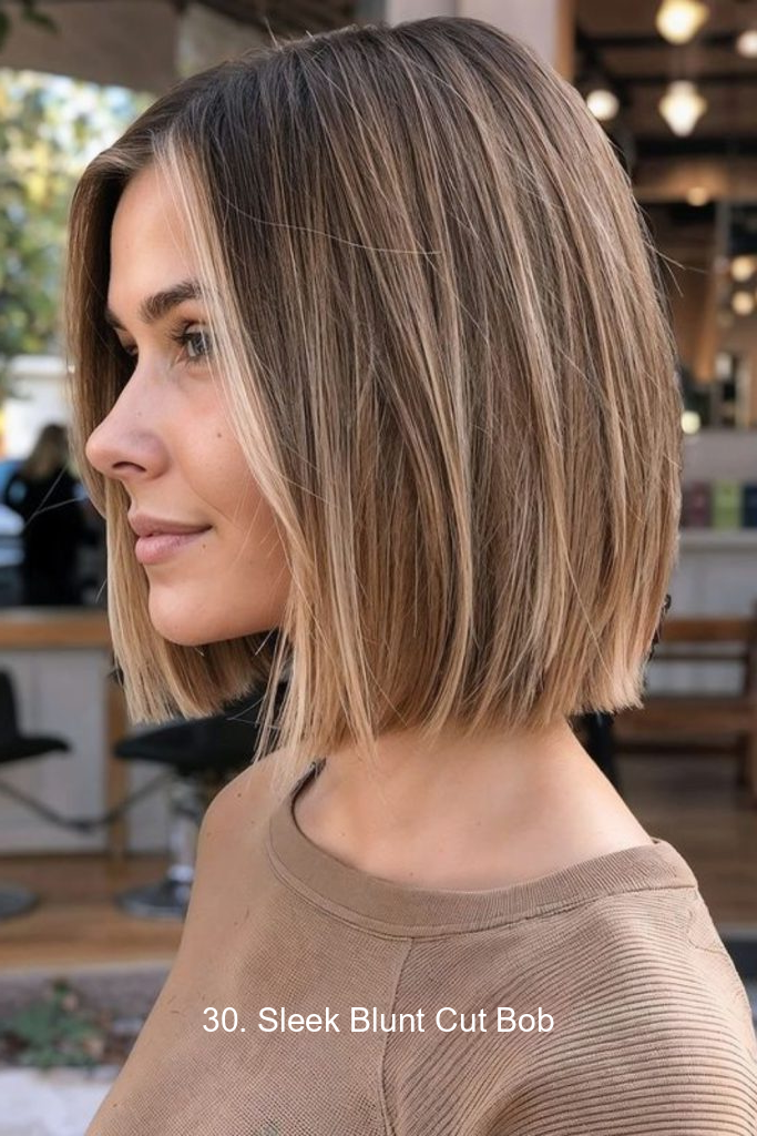 30. Sleek Blunt Cut Bob