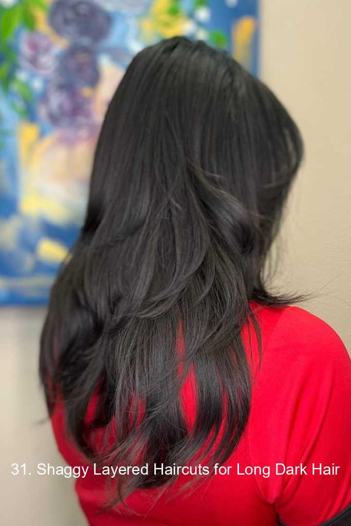 31. Shaggy Layered Haircuts for Long Dark Hair