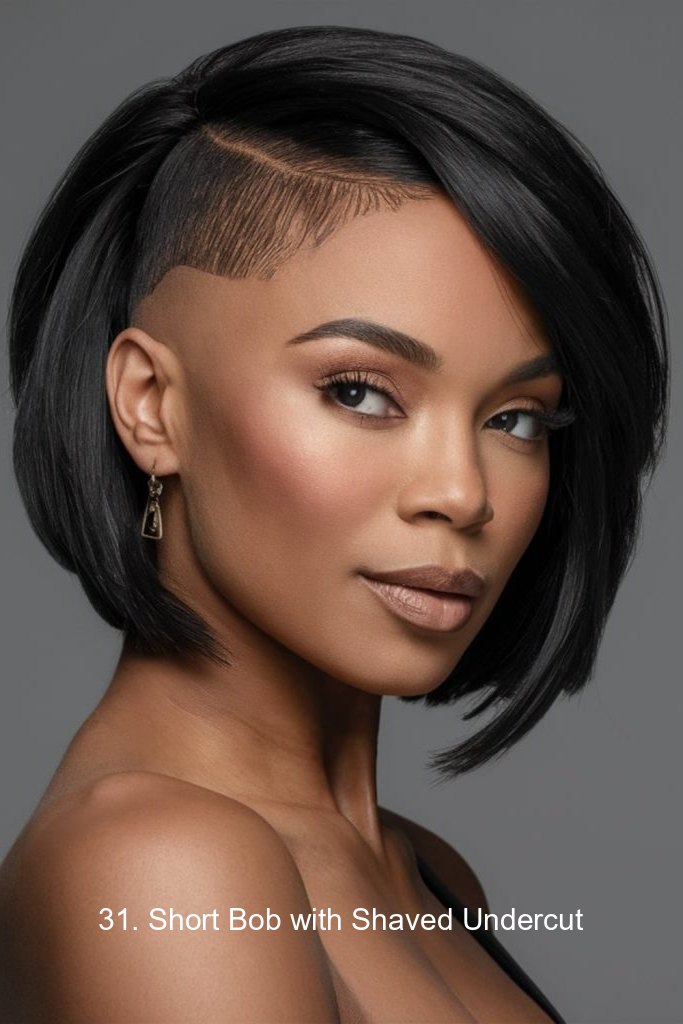 31. Short Bob with Shaved Undercut
