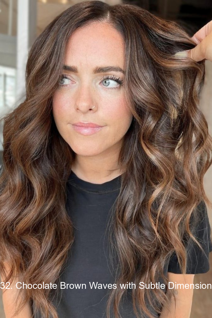 32. Chocolate Brown Waves with Subtle Dimension