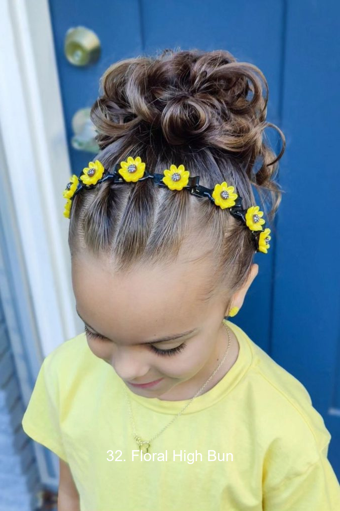 32. Floral High Bun