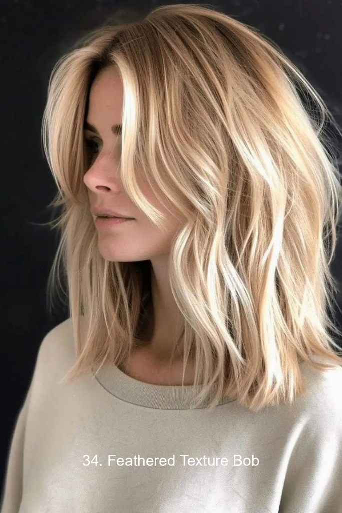 34. Feathered Texture Bob