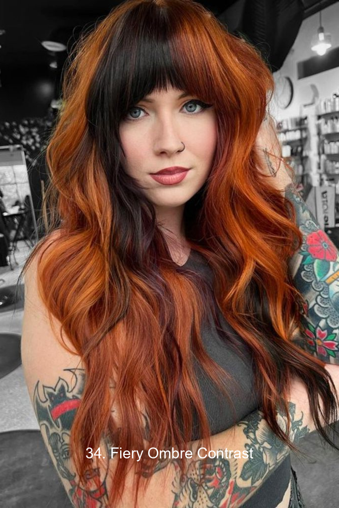 34. Fiery Ombre Contrast