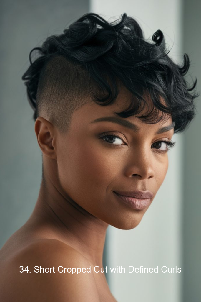 34. Short Cropped Cut with Defined Curls