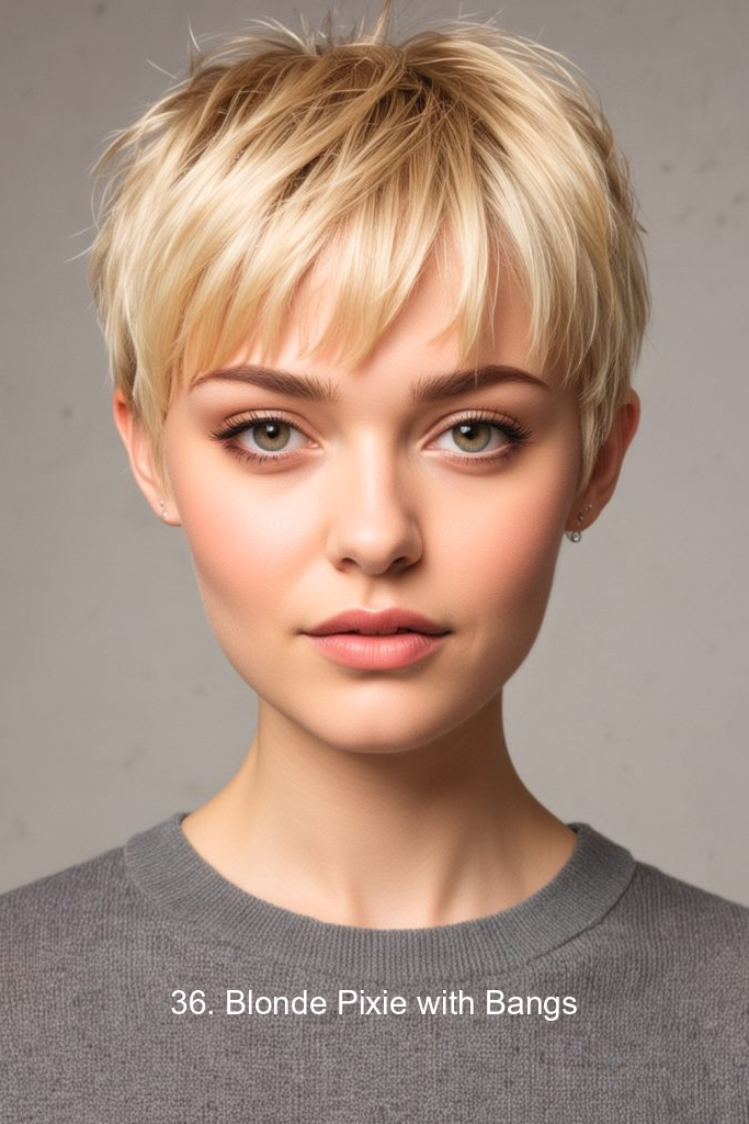 36. Blonde Pixie with Bangs