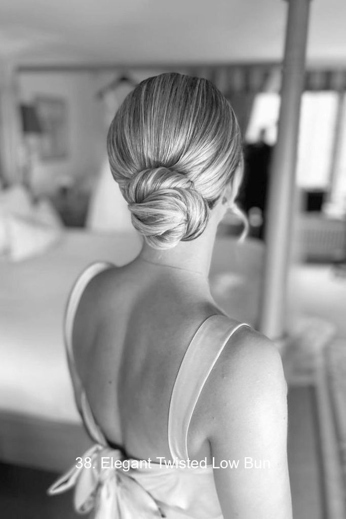 38. Elegant Twisted Low Bun