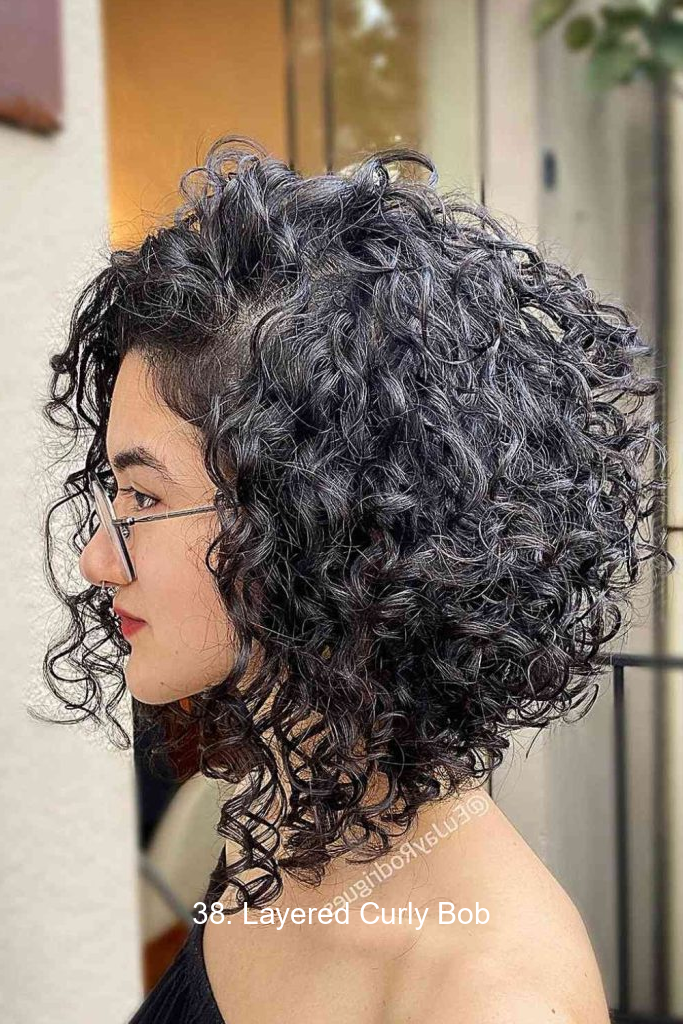 38. Layered Curly Bob
