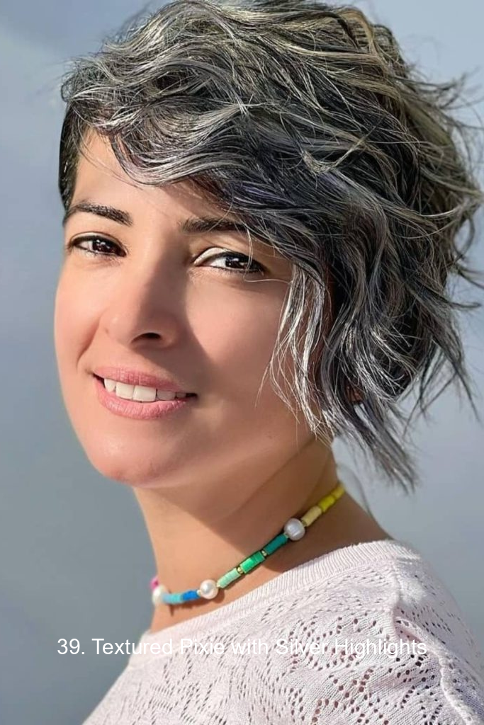 39. Textured Pixie with Silver Highlights