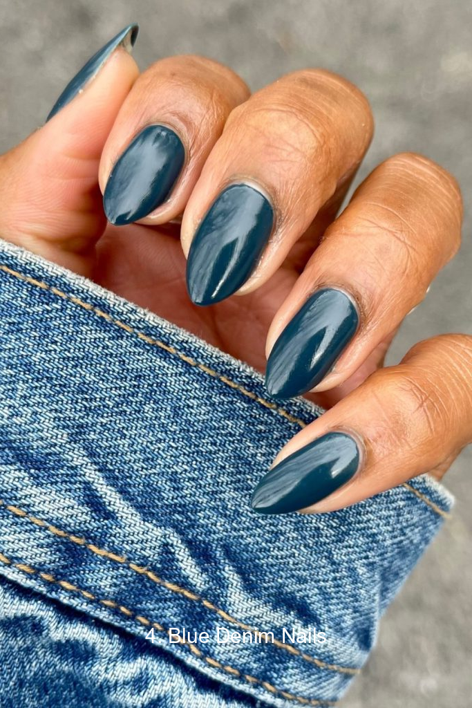 4. Blue Denim Nails