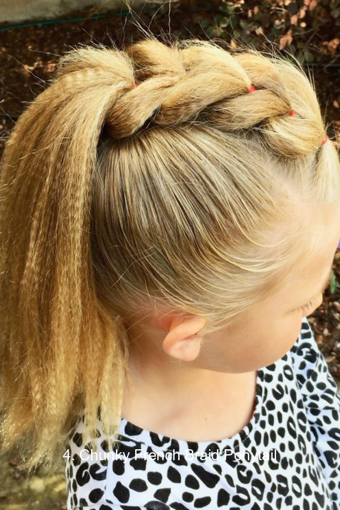 4. Chunky French Braid Ponytail