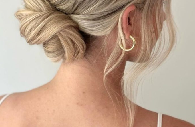 40. Twisted Chignon with Loose Strands