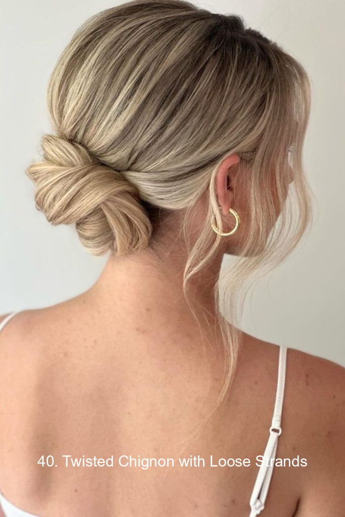 40. Twisted Chignon with Loose Strands