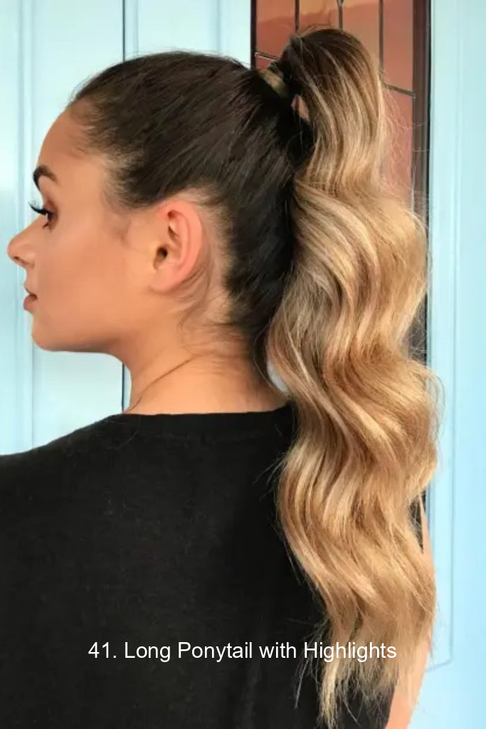 41. Long Ponytail with Highlights