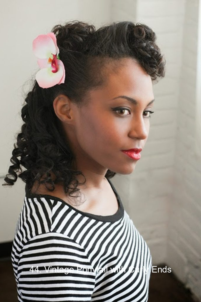 44. Vintage Ponytail with Curly Ends