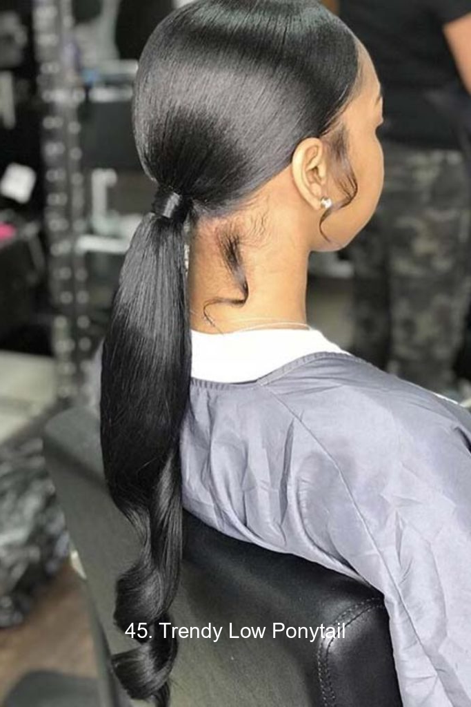 45. Trendy Low Ponytail