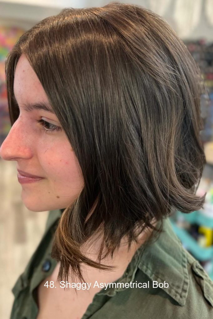 48. Shaggy Asymmetrical Bob