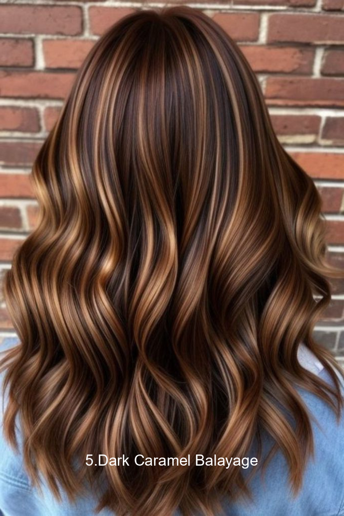 5.Dark Caramel Balayage