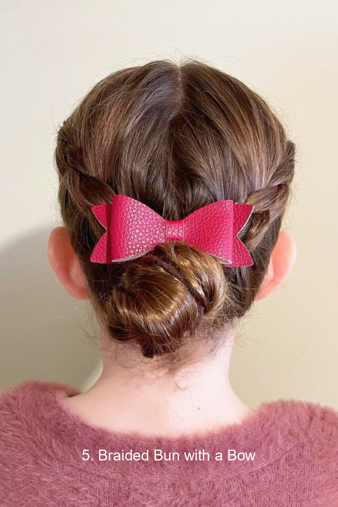 5. Braided Bun with a Bow