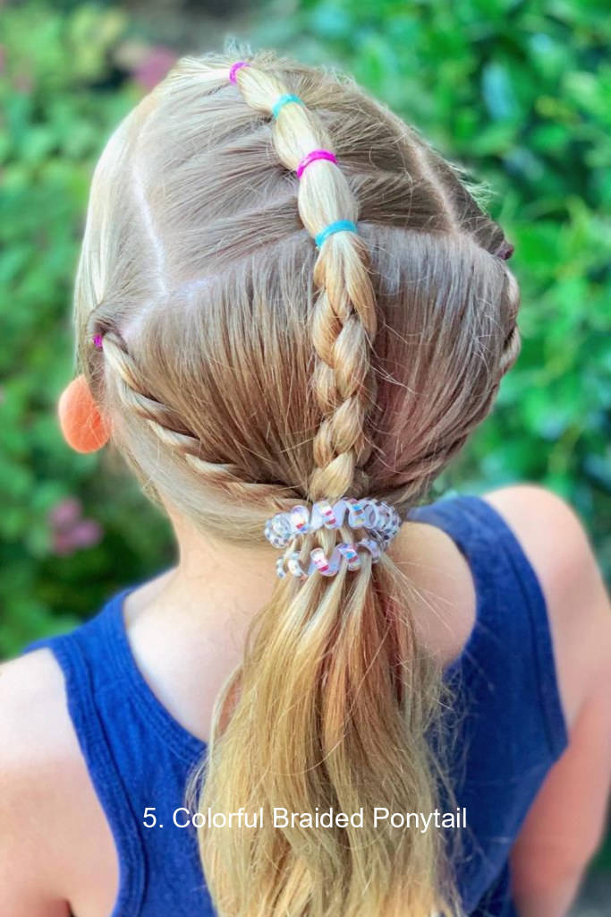 5. Colorful Braided Ponytail
