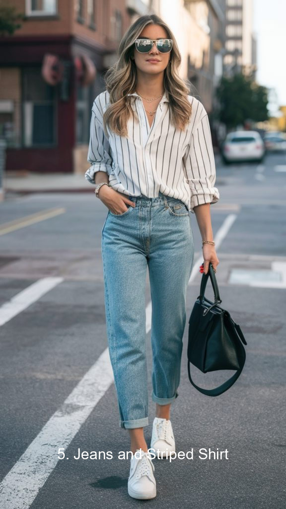 5. Jeans and Striped Shirt