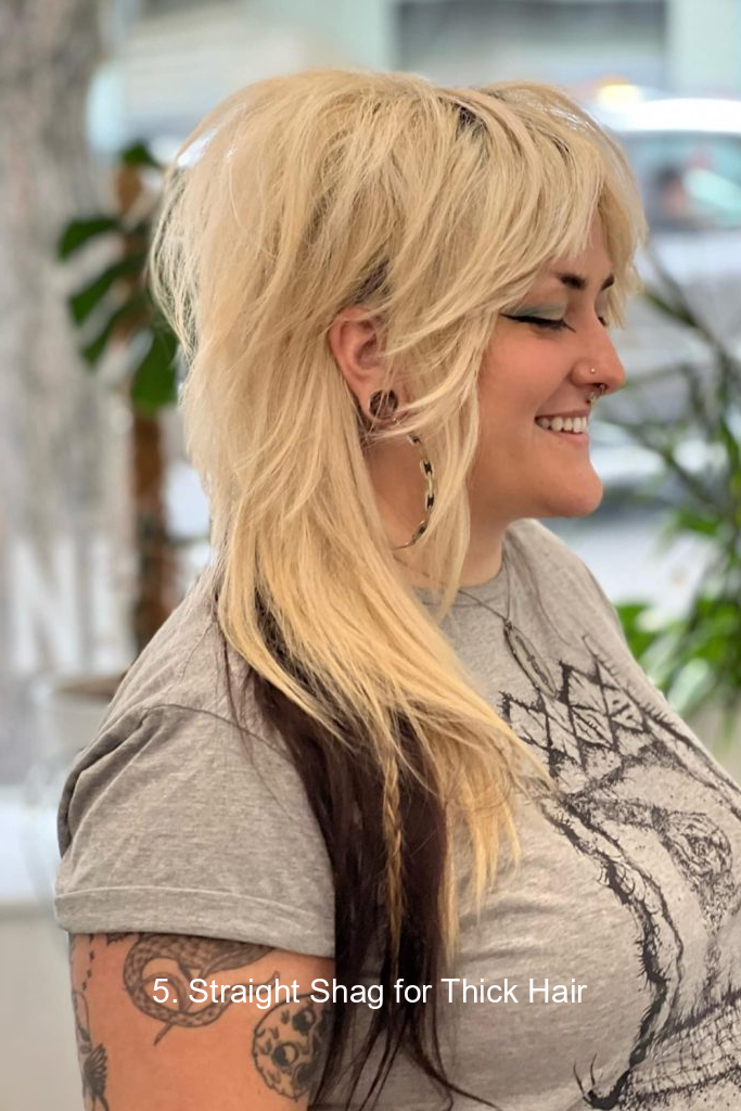 5. Straight Shag for Thick Hair