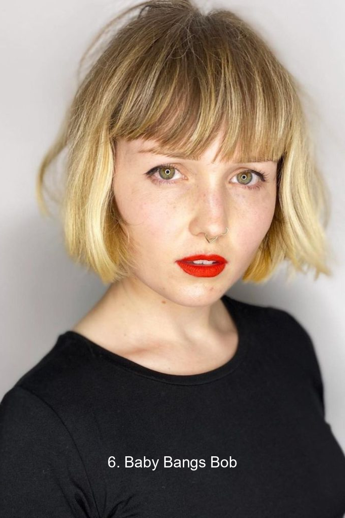 6. Baby Bangs Bob