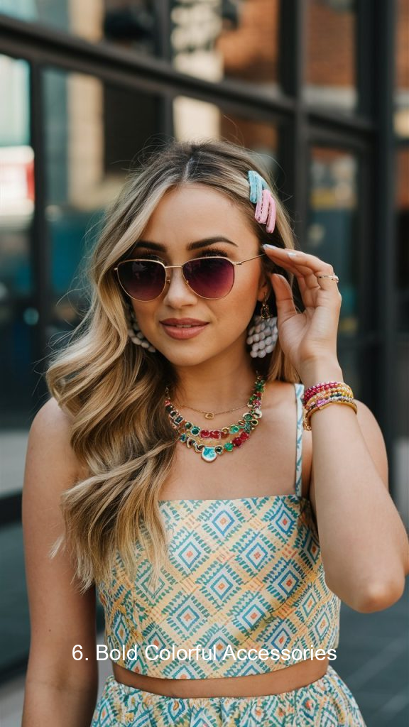 6. Bold Colorful Accessories