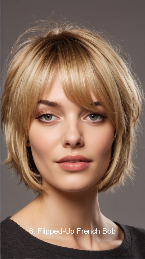 6. Flipped-Up French Bob
