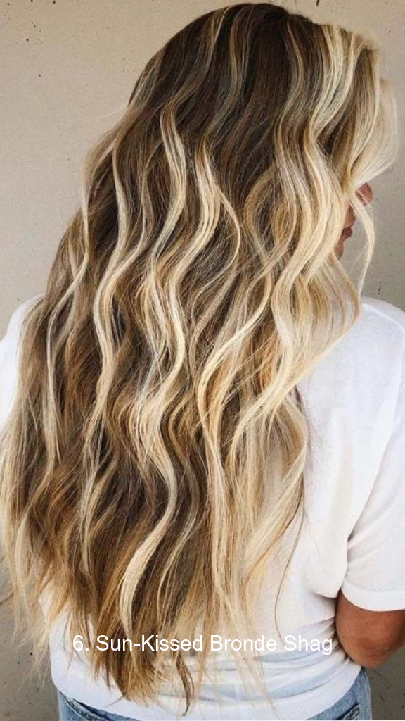 6. Sun-Kissed Bronde Shag