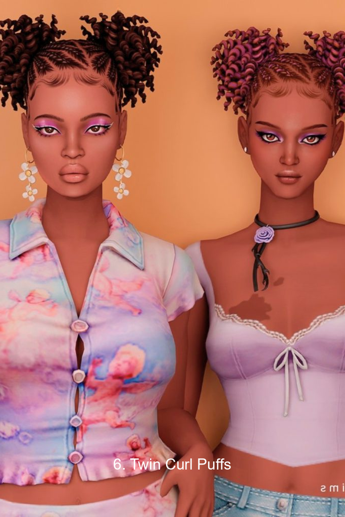 6. Twin Curl Puffs