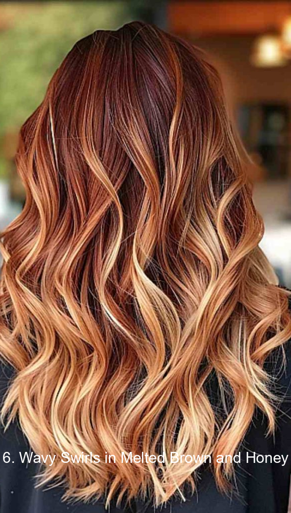 6. Wavy Swirls in Melted Brown and Honey