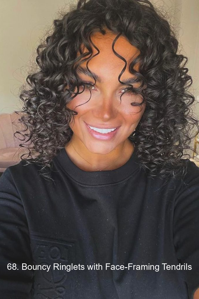 68. Bouncy Ringlets with Face-Framing Tendrils