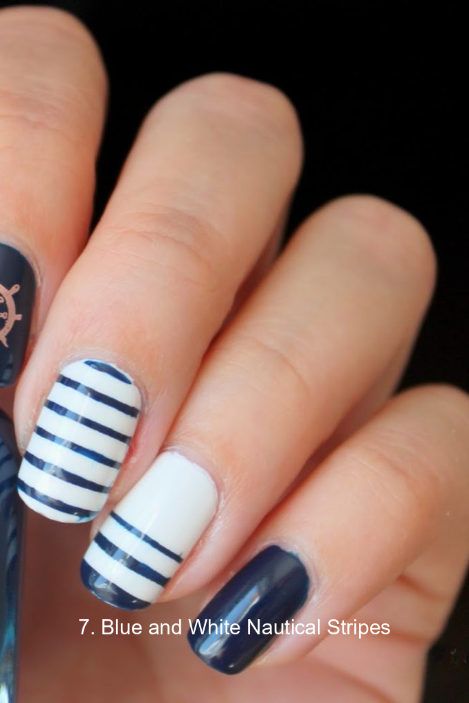 7. Blue and White Nautical Stripes
