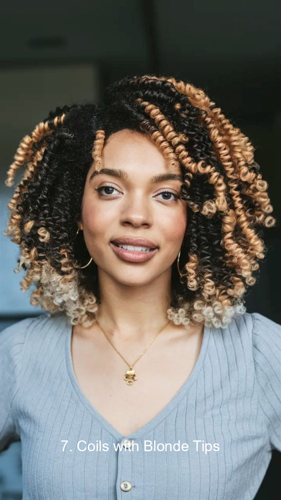 7. Coils with Blonde Tips