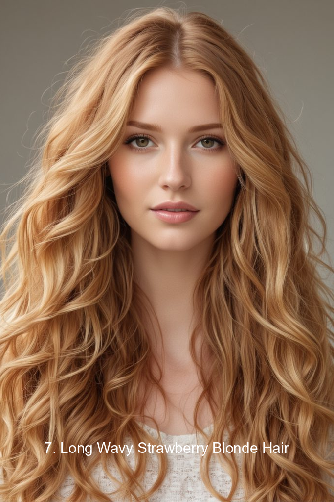7. Long Wavy Strawberry Blonde Hair
