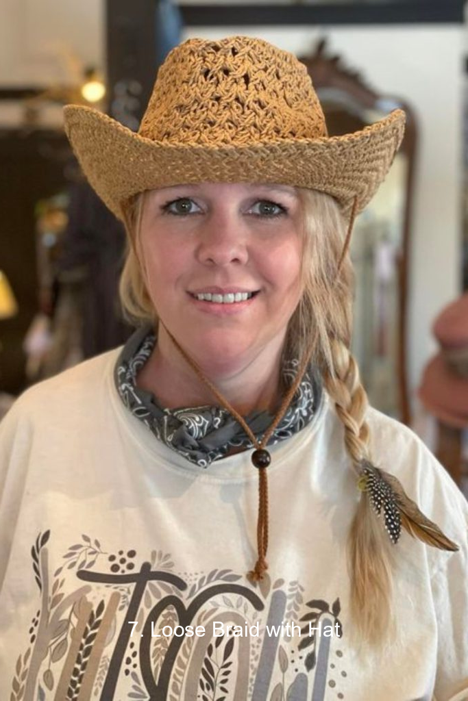 7. Loose Braid with Hat