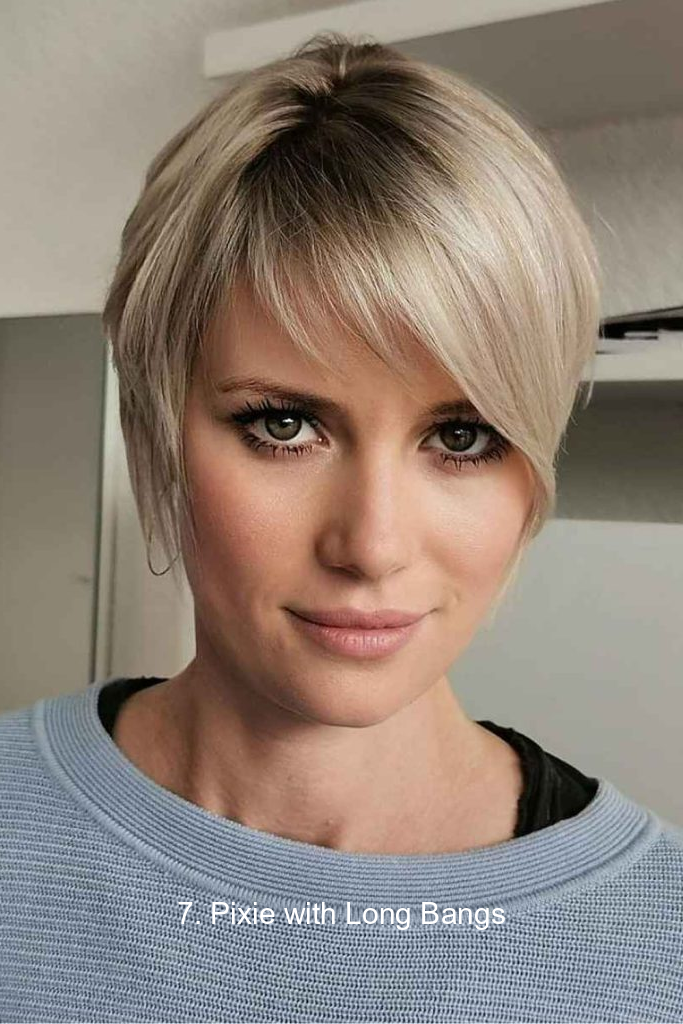 7. Pixie with Long Bangs