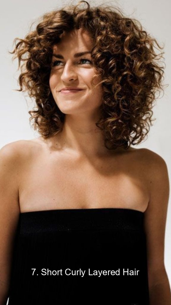 7. Short Curly Layered Hair