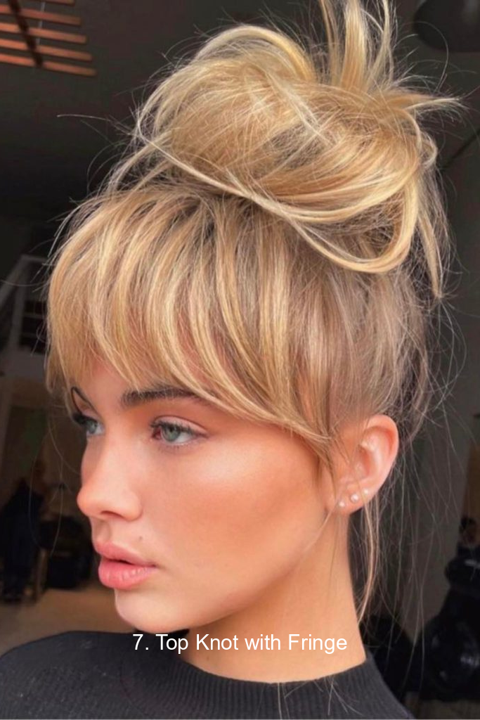 7. Top Knot with Fringe