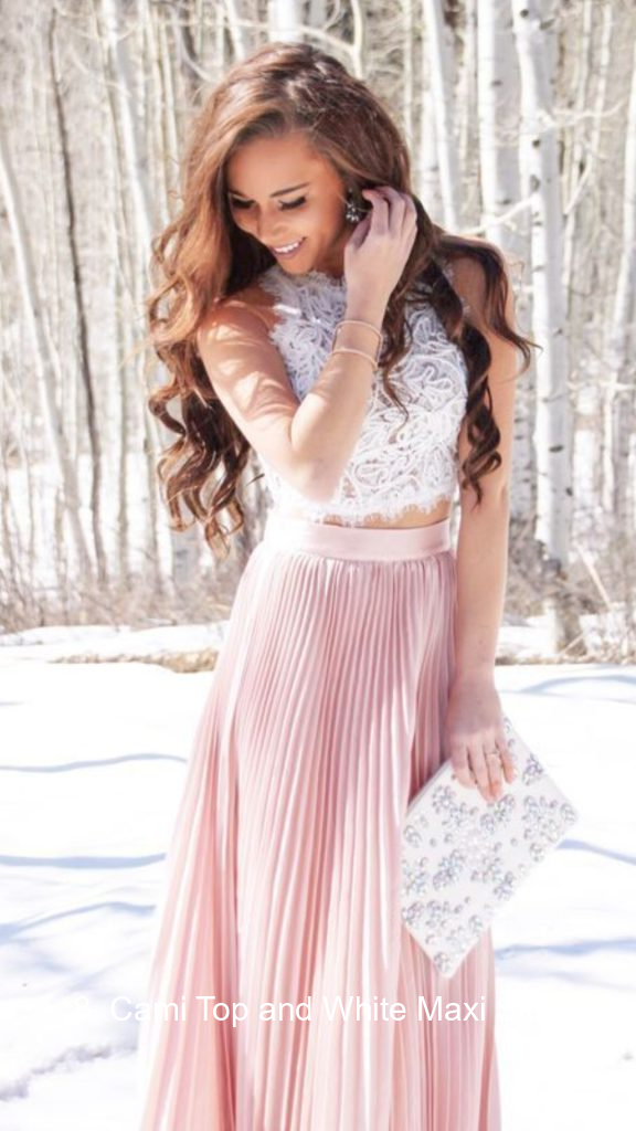 8. Cami Top and White Maxi Skirt