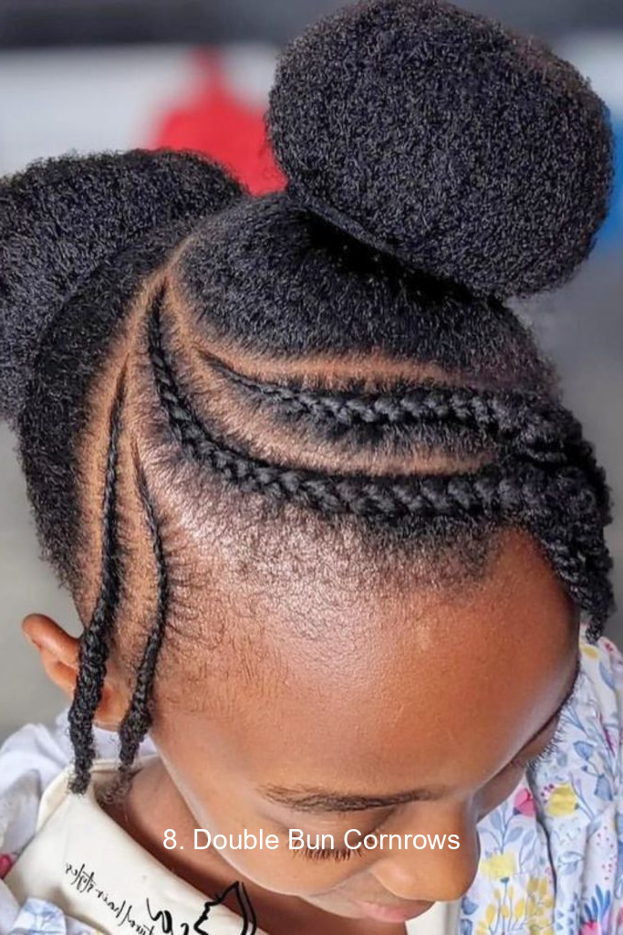 8. Double Bun Cornrows