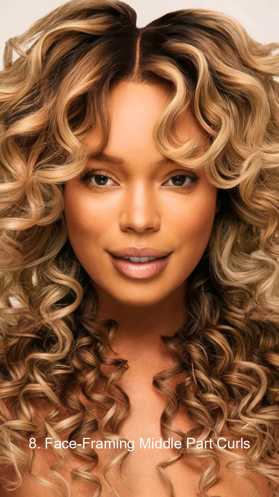 8. Face-Framing Middle Part Curls