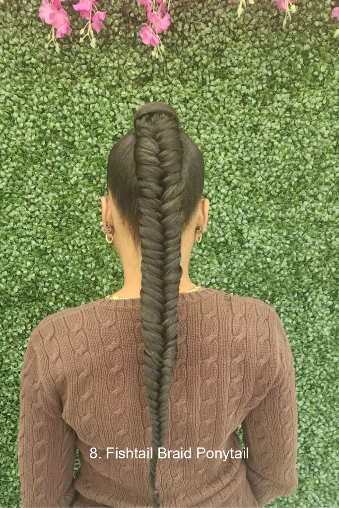 8. Fishtail Braid Ponytail