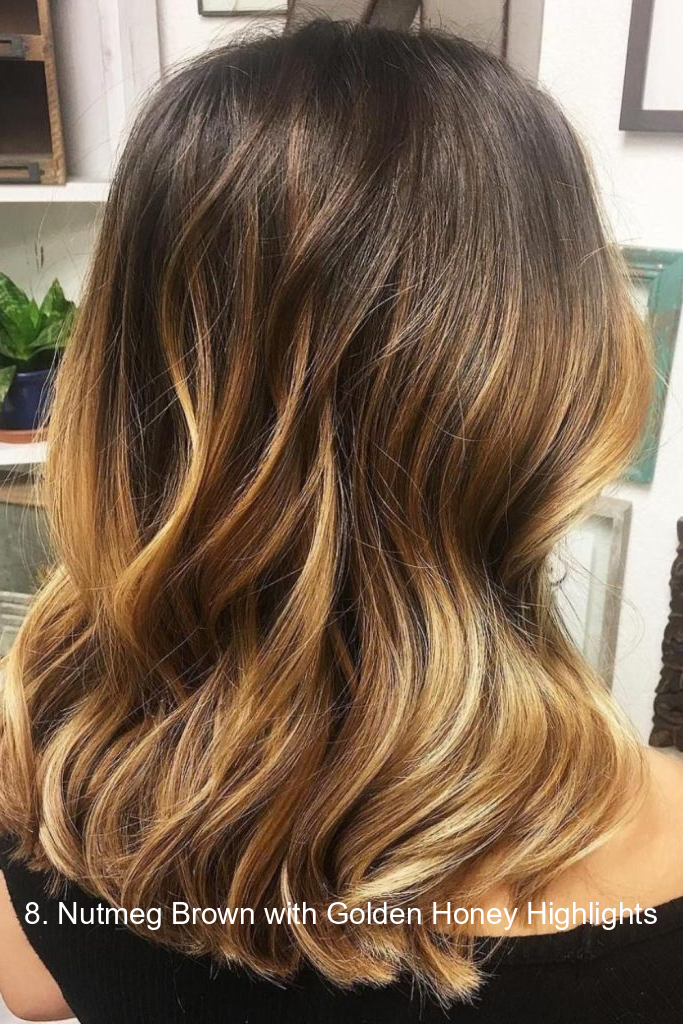 8. Nutmeg Brown with Golden Honey Highlights