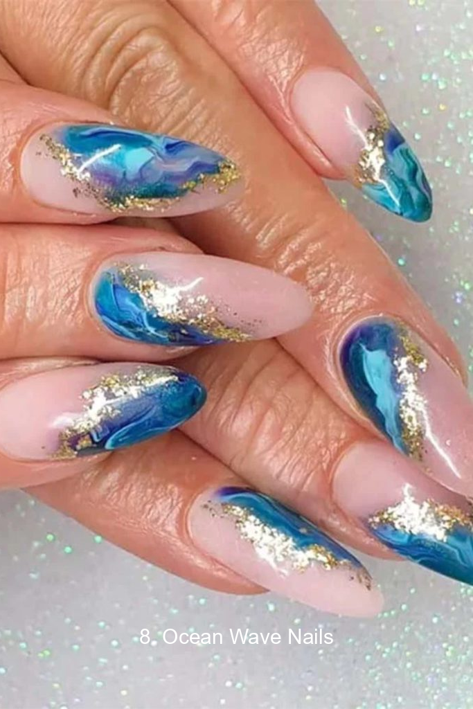 8. Ocean Wave Nails